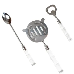 Caspari Cocktail Party|Engagement Party|Clear Bamboo Handle Bar Tools Set