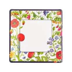 Caspari Paper Salad And Dessert Plates|Cloisters Garden Square Salad & Dessert Plates in White- 8 Per Package