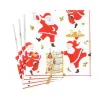 Caspari Christmas Napkins|Paper Cocktail Napkins|Cocktails with Santas Paper Cocktail Napkins - 20 Per Package