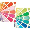 Caspari Note Cards|Color Wheel Assorted Foil Boxed Note Cards - 10 Note Cards & 10 Envelopes