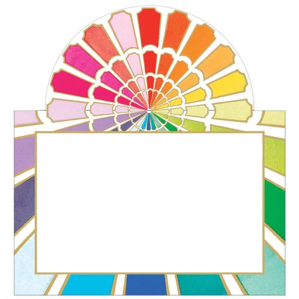 Caspari Place Cards|Color Wheel Die-Cut Place Cards - 8 Per Package