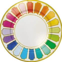 Caspari Paper Dinner Plates|Color Wheel Paper Dinner Plates - 8 Per Package
