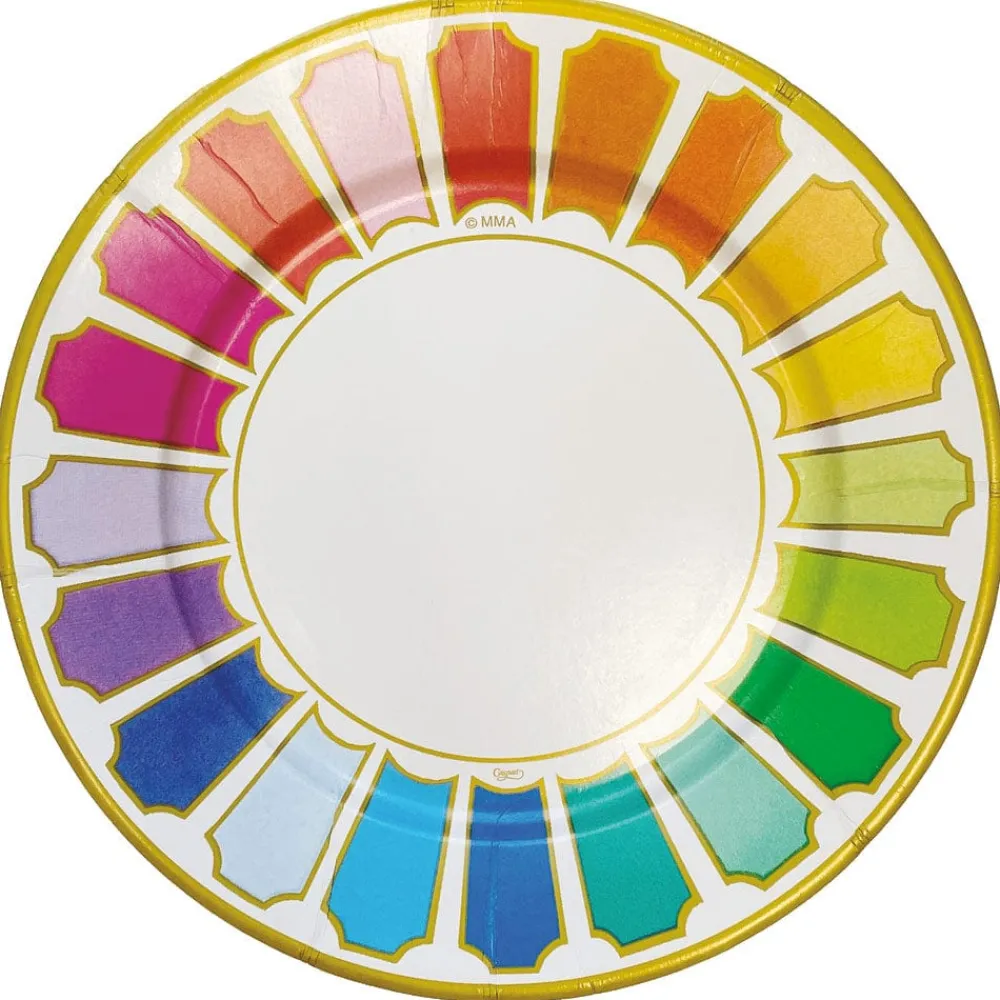Caspari Paper Dinner Plates|Color Wheel Paper Dinner Plates - 8 Per Package