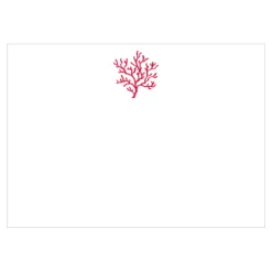 Caspari Correspondence Cards|Coral & Coral Correspondence Cards - 12 Per Package