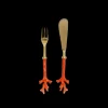 Caspari Serving Utensils|Coral Spreader & Hors d'oeuvre Fork - Set of 2