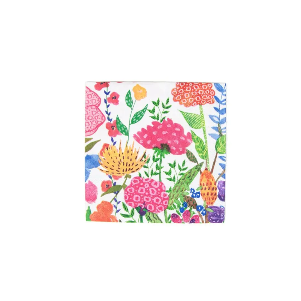 Caspari Paper Cocktail Napkins|Cottage Floral Cocktail Napkins - 20 Per Package