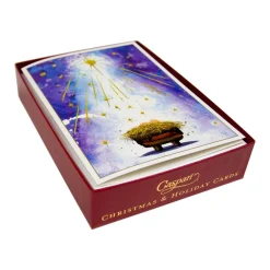 Caspari Christmas And Holiday Cards|Boxed Holiday Cards|Creche Small Boxed Christmas Cards - includes 15 cards & envelopes