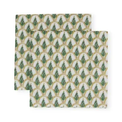 Caspari Christmas Napkins|Paper Cocktail Napkins|Deco Christmas Gold Cocktail Napkins - 20 Per Package