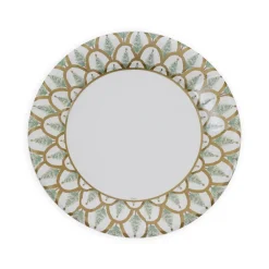 Caspari Christmas Plates|Paper Dinner Plates|Deco Christmas Gold Dinner Plates - 8 Per Package