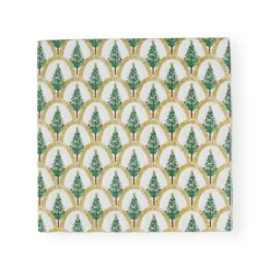 Caspari Christmas Napkins|Paper Luncheon Napkins|Deco Christmas Gold Luncheon Napkins - 20 Per Package