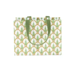 Caspari Christmas Gift & Bottle Bags|Gift & Bottle Bags|Deco Christmas Gold Small Square Gift Bag - 1 Each