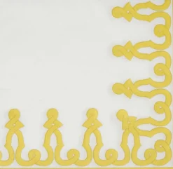 Caspari Christmas Napkins|Paper Dinner Napkins|Dessin Passementerie Dijon Paper Linen Dinner Napkins - 12 Per Package