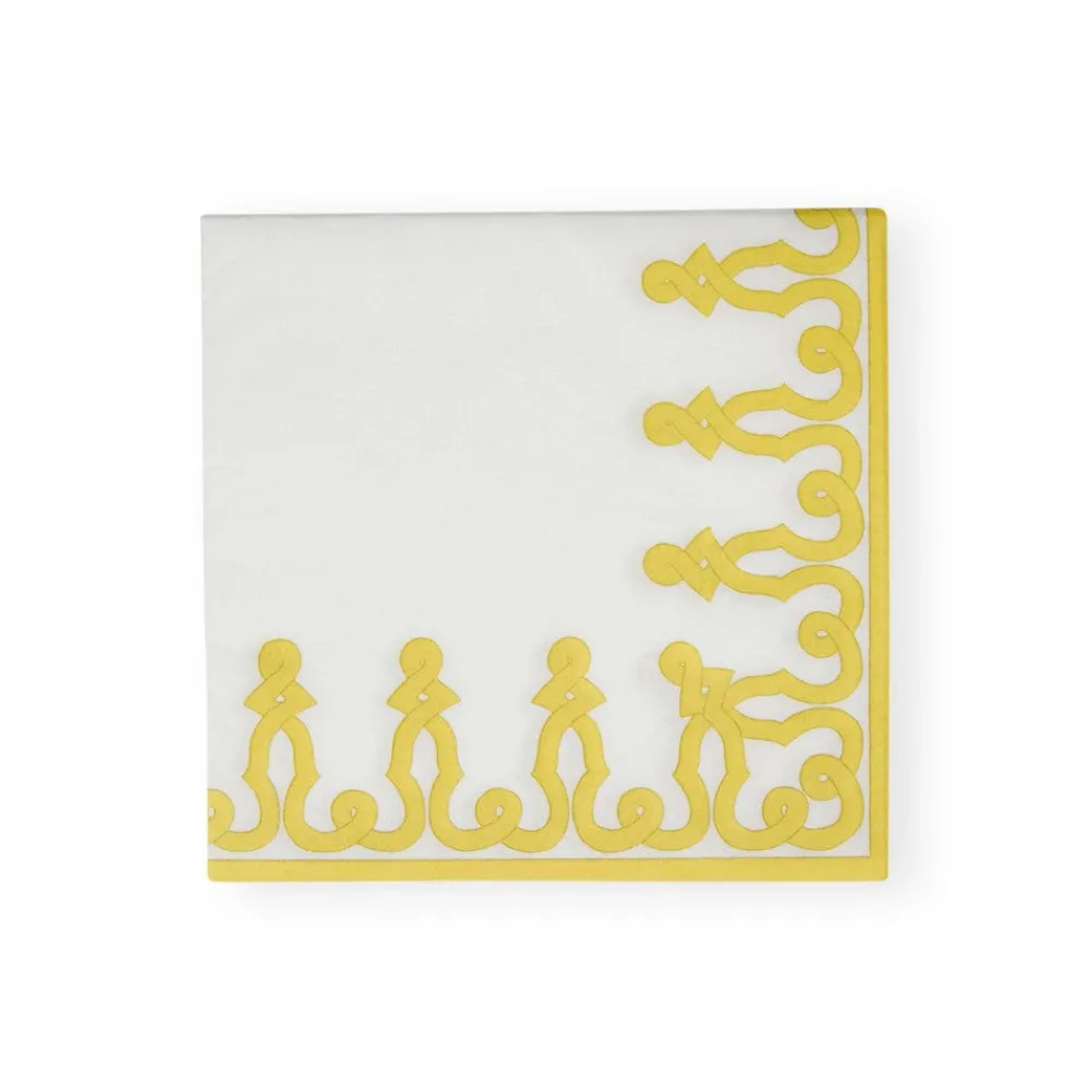 Caspari Christmas Napkins|Paper Dinner Napkins|Dessin Passementerie Dijon Paper Linen Dinner Napkins - 12 Per Package