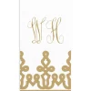Personalization by Caspari Engagement Party|New Year'S|Dessin Passementerie Gold Paper Linen Personalized Guest Towel Napkins