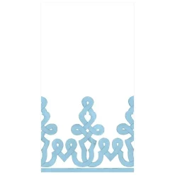 Caspari Engagement Party|Mother'S Day|Dessin Passementerie Paper Linen Guest Towel Napkins in Stone Blue - 12 Per Package