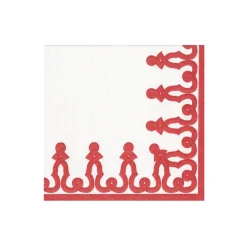 Caspari Boxed Cocktail Napkins|Dessin Passementerie Red Paper Linen Boxed Cocktail Napkins - 30 Per Package