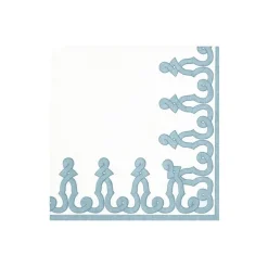 Caspari Boxed Cocktail Napkins|Dessin Passementerie Stone Blue Paper Boxed Cocktail Napkins - 30 Per Package