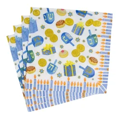 Caspari Christmas Napkins|Hanukkah|Dreidel; Dreidel; Dreidel Luncheon Napkins - 20 Per Package