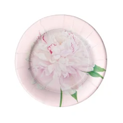 Caspari Paper Salad And Dessert Plates|Duchess Peonies Paper Salad & Dessert Plates in Blush - 8 Per Package