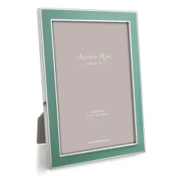 Addison Ross Pictures, Frames & Clocks|Duck Egg Enamel 4" x 6" Picture Frame with Silver Trim - 1 Each