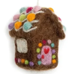 Gry & Sif Ornaments|Felt Mini Gingerbread House Ornament - Set of Two