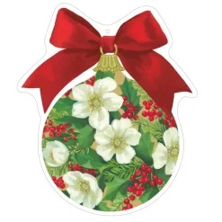 Caspari Gift Tags & Enclosure Cards|Floral Die-Cut Ornament Gift Tags - 4 Per Package