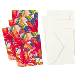 Caspari Gift Tags & Enclosure Cards|Floral Pop Gift Enclosure Cards - 4 Mini Cards & 4 Envelopes