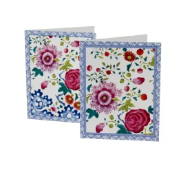 Caspari Note Cards|Floral Porcelain Assorted Boxed Note Cards - 10 Note Cards & 10 Envelopes