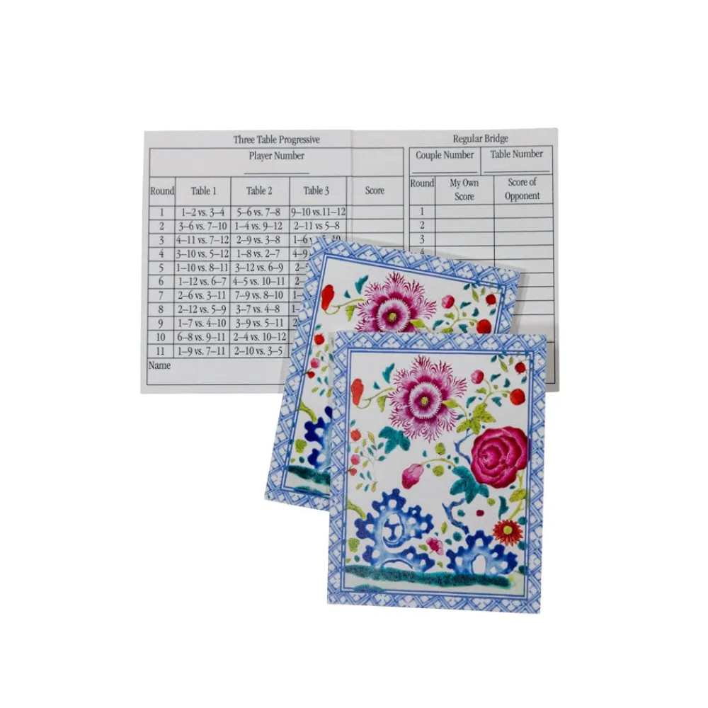 Caspari Bridge|Floral Porcelain Bridge Score Pads - 1 Each