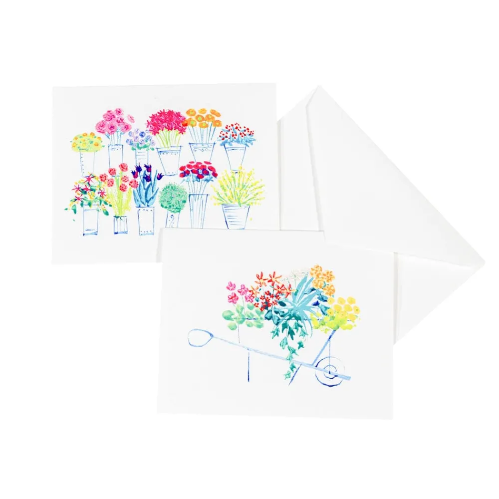Caspari Bridal Shower|Note Cards|Flower Market Assorted Boxed Note Cards - 10 Note Cards & 10 Envelopes