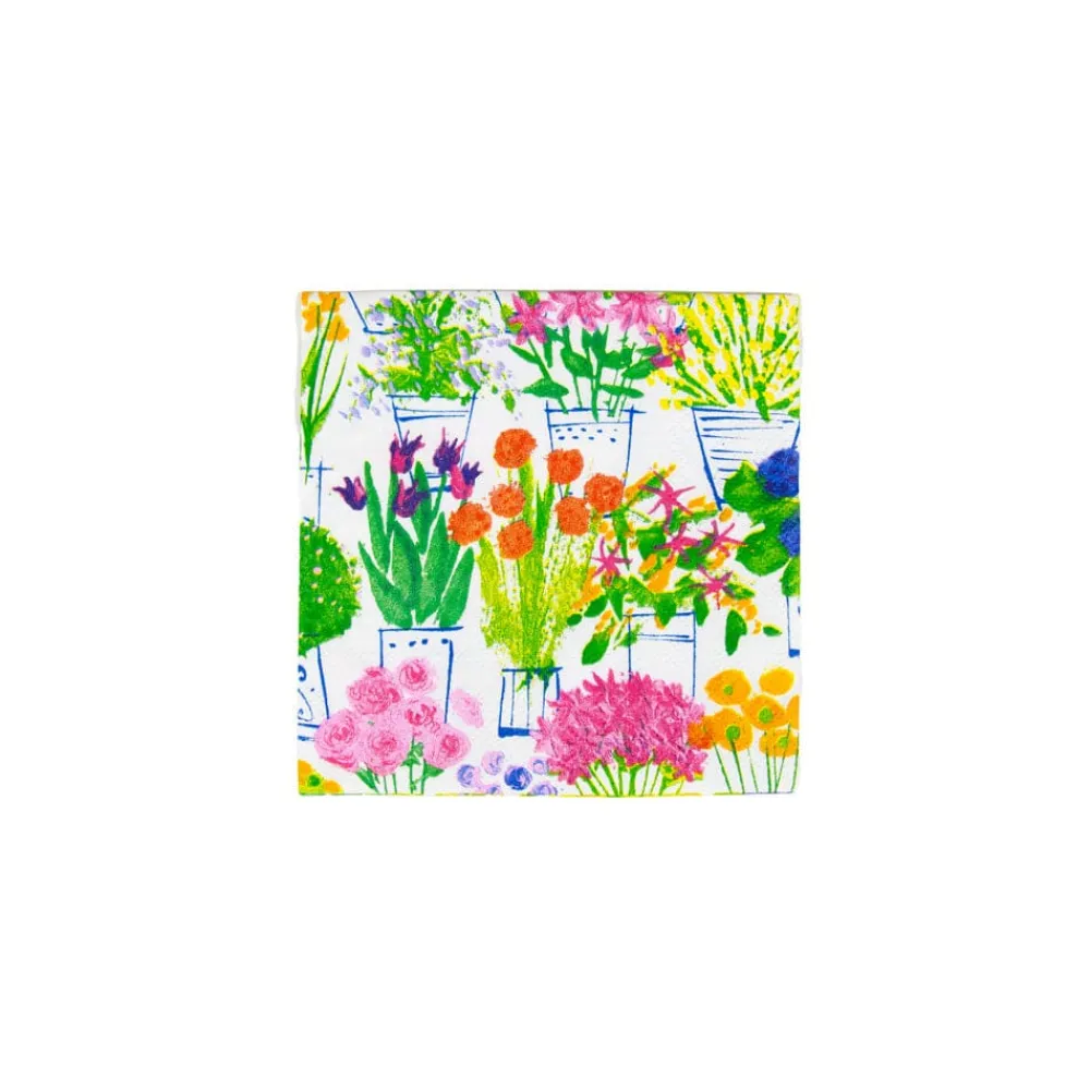 Caspari Bridal Shower|Boxed Cocktail Napkins|Flower Market Boxed Cocktail Napkins - 40 Per Box