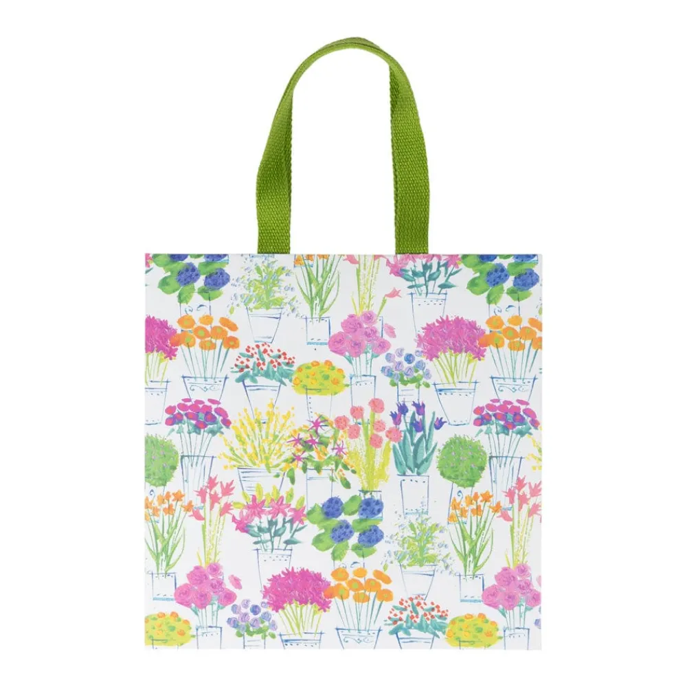Caspari Gift & Bottle Bags|Flower Market Medium Square Gift Bags - One Gift Bag Included