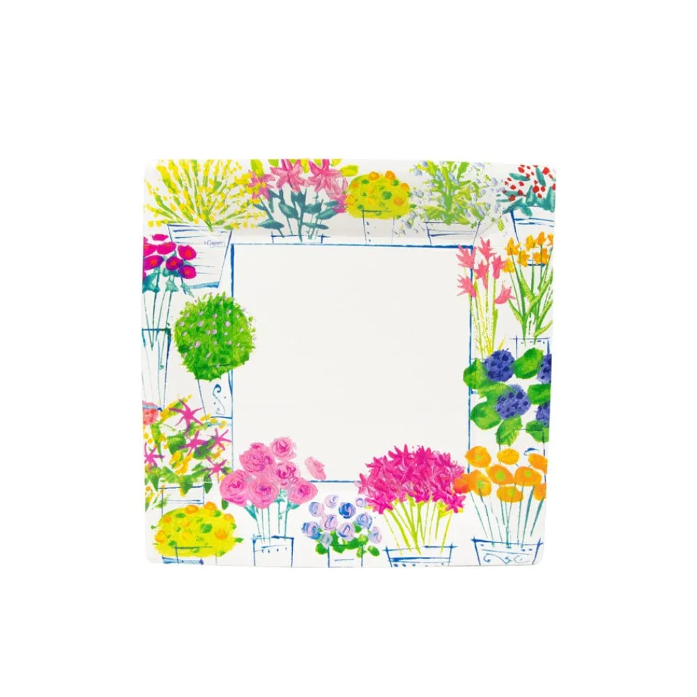 Caspari Bridal Shower|Paper Salad And Dessert Plates|Flower Market Salad & Dessert Plates - 8 Per Package