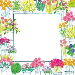 Caspari Paper Dinner Plates|Flower Market Square Paper Dinner Plates - 8 Per Package