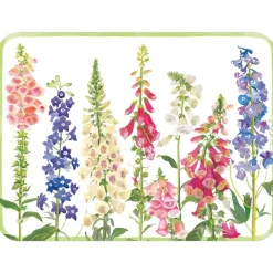 Caspari Paper Placemats|Foxgloves Rectangle Paper Placemats - 12 Per Package