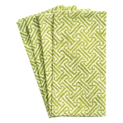 Caspari Easter|Kitchen Essentials|Fretwork Cloth Dinner Napkins in Green - Set of 4