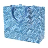 Caspari Gift & Bottle Bags|Fretwork Large Gift Bag in Blue - 1 Each