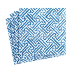 Caspari Graduation Celebration|Paper Cocktail Napkins|Fretwork Paper Cocktail Napkins in Blue - 20 Per Package