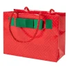 Caspari Christmas Gift & Bottle Bags|Gift & Bottle Bags|Fretwork Small Gift Bag in Red - 1 Each