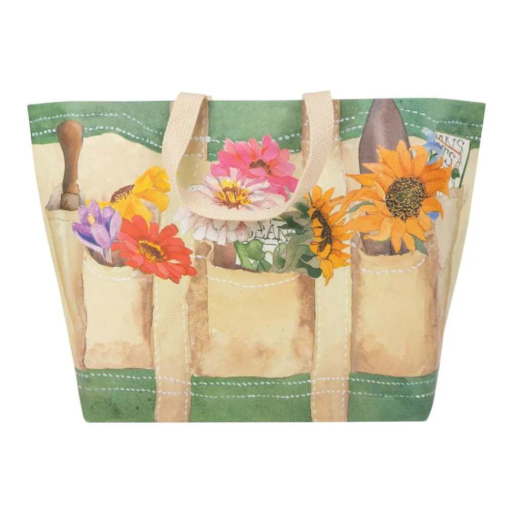 Caspari Gift & Bottle Bags|Throws & Tote Bags|Garden Large Tote Gift Bags - One Gift Bag Included