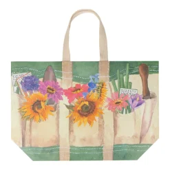 Caspari Gift & Bottle Bags|Throws & Tote Bags|Garden Large Tote Gift Bags - One Gift Bag Included