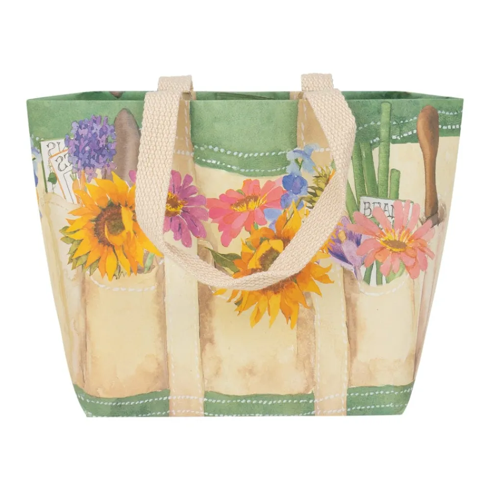 Caspari Gift & Bottle Bags|Throws & Tote Bags|Garden Small Tote Gift Bags - One Gift Bag Included