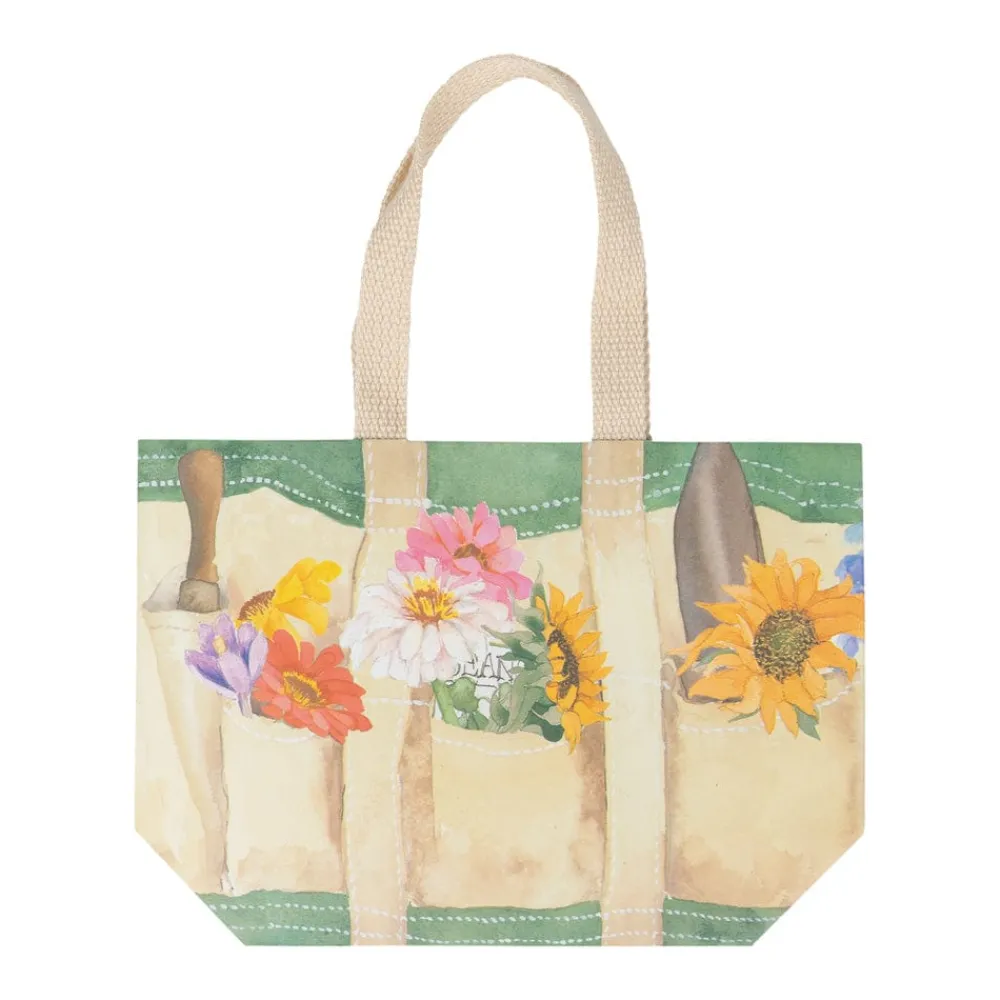 Caspari Gift & Bottle Bags|Throws & Tote Bags|Garden Small Tote Gift Bags - One Gift Bag Included