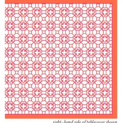 Caspari Goldie|Garden Trellis Cloth Tablecover in Fuchsia & Orange - 1 Tablecover