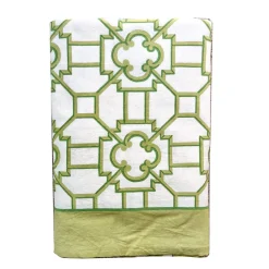 Caspari Kitchen Essentials|Table Linens|Garden Trellis Cloth Tablecover in Green - 1 Tablecover