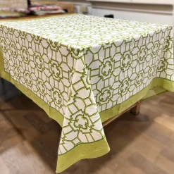 Caspari Kitchen Essentials|Table Linens|Garden Trellis Cloth Tablecover in Green - 1 Tablecover