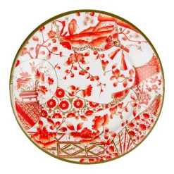 Caspari Paper Salad And Dessert Plates|Gilded Porcelain Coral Paper Salad & Dessert Plates - 8 Per Package