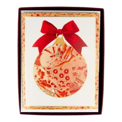 Caspari Christmas And Holiday Cards|Boxed Holiday Cards|Gilded Porcelain Ornament Petite Boxed Christmas Cards - includes 15 cards & envelopes