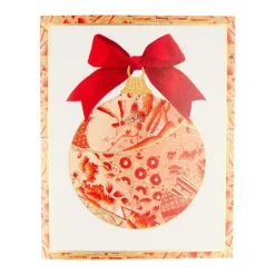 Caspari Christmas And Holiday Cards|Boxed Holiday Cards|Gilded Porcelain Ornament Petite Boxed Christmas Cards - includes 15 cards & envelopes