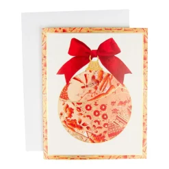Caspari Christmas And Holiday Cards|Boxed Holiday Cards|Gilded Porcelain Ornament Petite Boxed Christmas Cards - includes 15 cards & envelopes